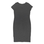 JIGSAW Womens Black & White Striped Day Jersey Shirt Dress Cotton Blend M