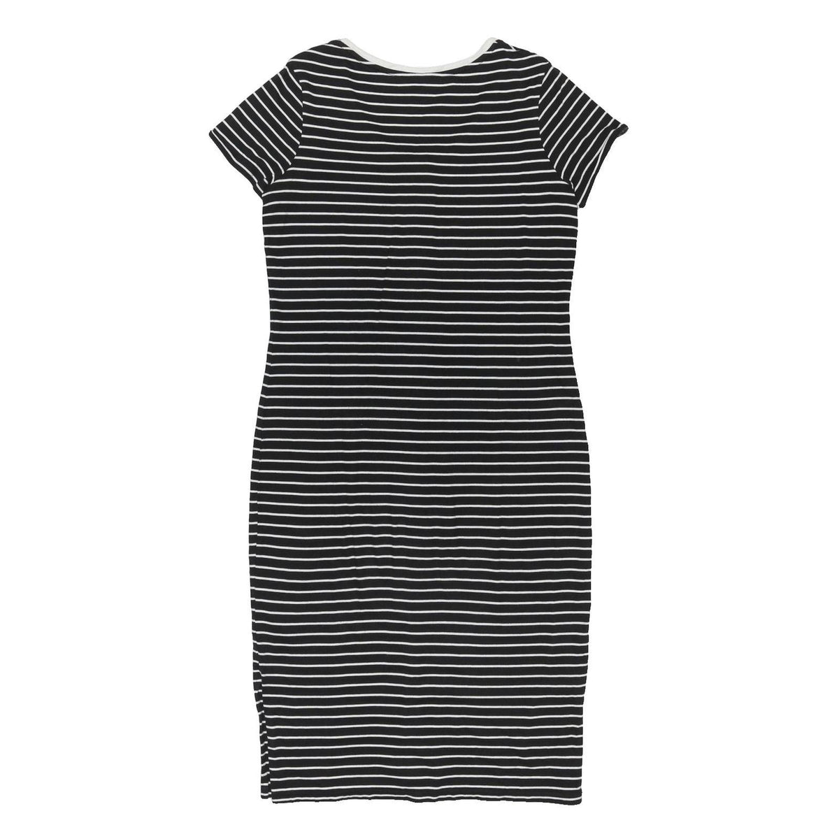 JIGSAW Womens Black & White Striped Day Jersey Shirt Dress Cotton Blend M