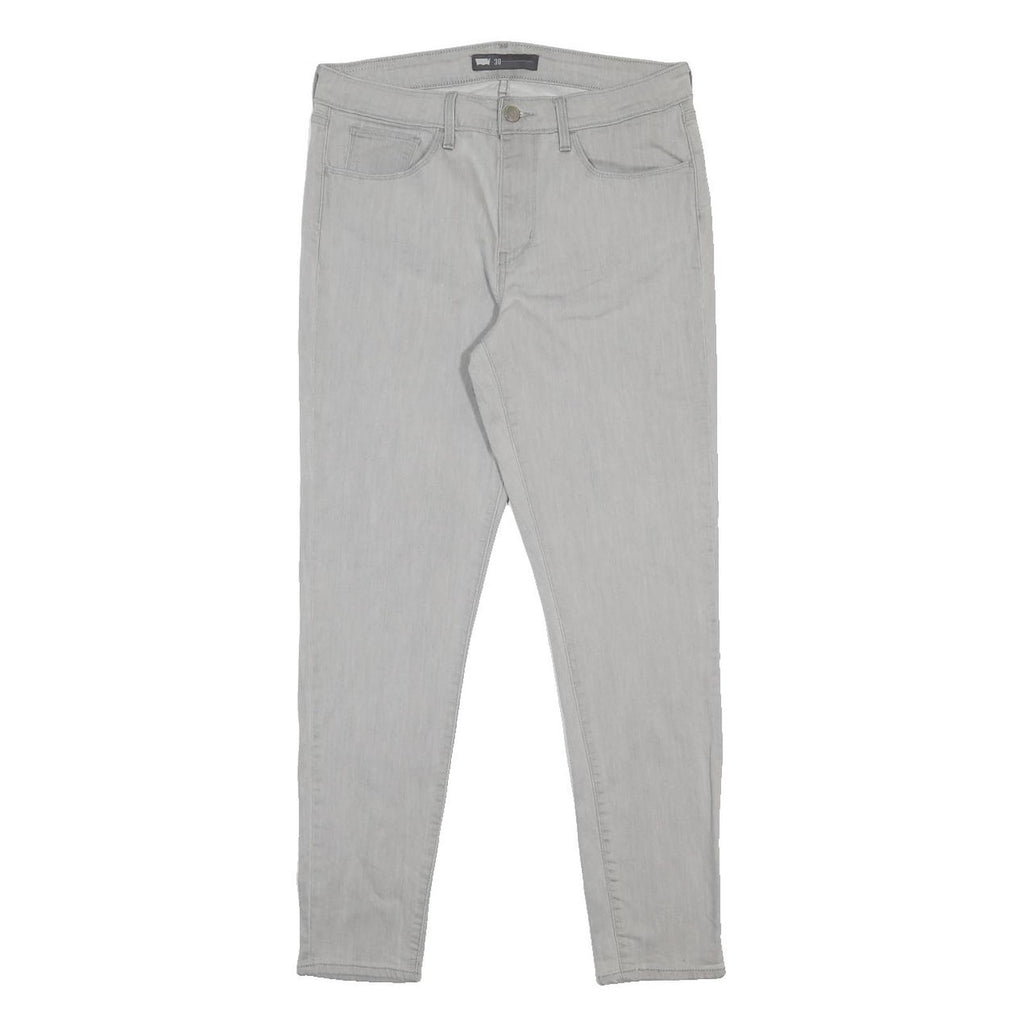 LEVI'S Womens Slim Light Grey Denim Jeans W30 L28 Stretch Cotton Blend Zip
