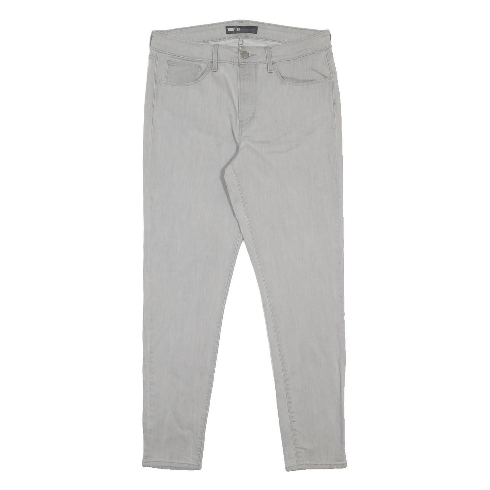 LEVI'S Womens Slim Light Grey Denim Jeans W30 L28 Stretch Cotton Blend Zip
