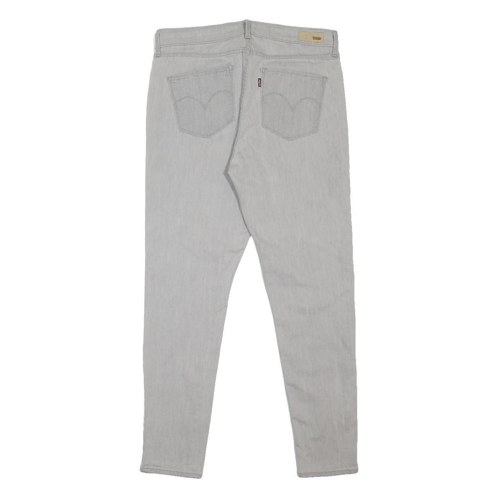LEVI'S Womens Slim Light Grey Denim Jeans W30 L28 Stretch Cotton Blend Zip