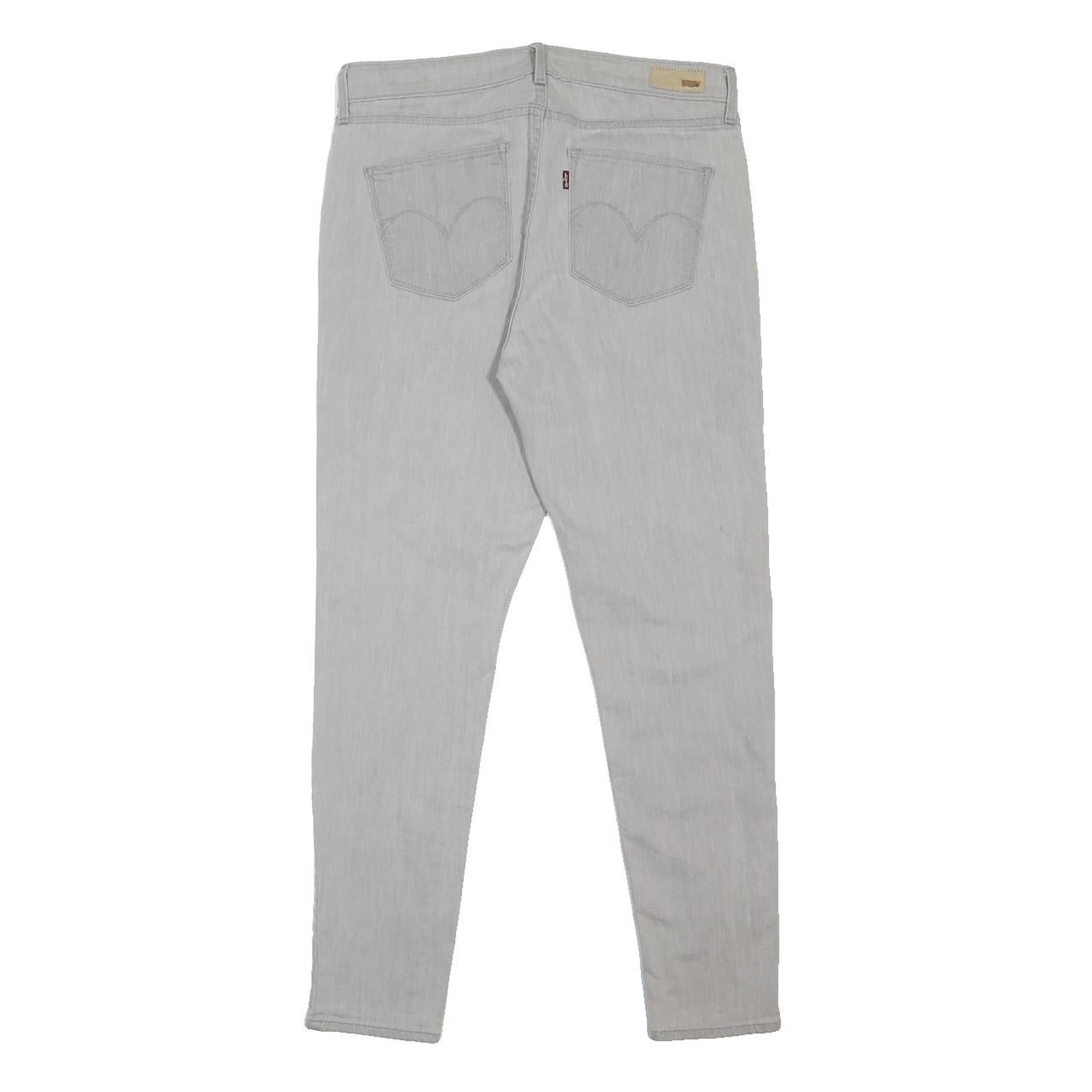 LEVI'S Womens Slim Light Grey Denim Jeans W30 L28 Stretch Cotton Blend Zip