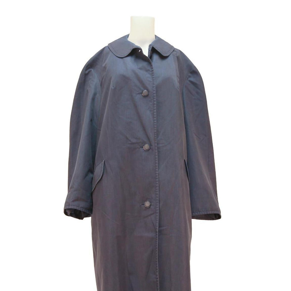 BARSTONS Womens Navy Blue Button Cotton Blend Long Sleeve Classic Jacket L