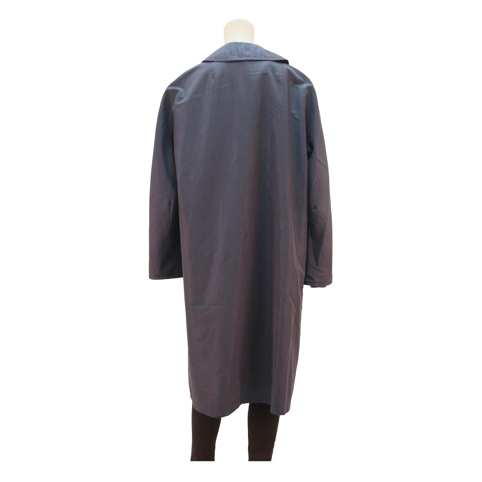 BARSTONS Womens Navy Blue Button Cotton Blend Long Sleeve Classic Jacket L