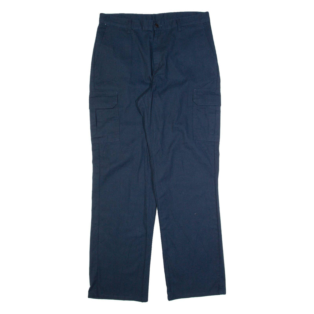 DICKIES Cargo Workwear Mens Trousers Blue Regular Straight W34 L34