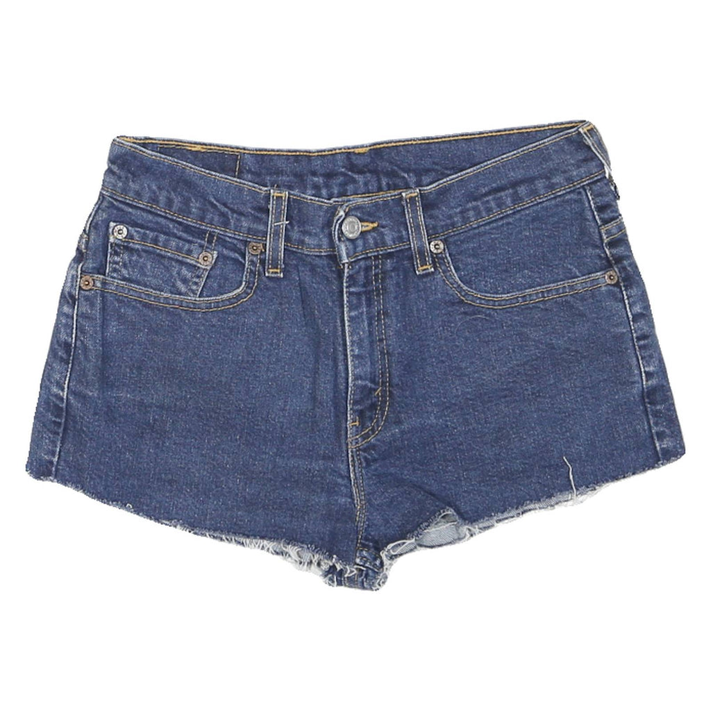 LEVI'S Womens Denim Blue Shorts S W30 Floral Patch Detail Cut-Off Summer