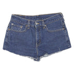 LEVI'S Womens Denim Blue Shorts S W30 Floral Patch Detail Cut-Off Summer