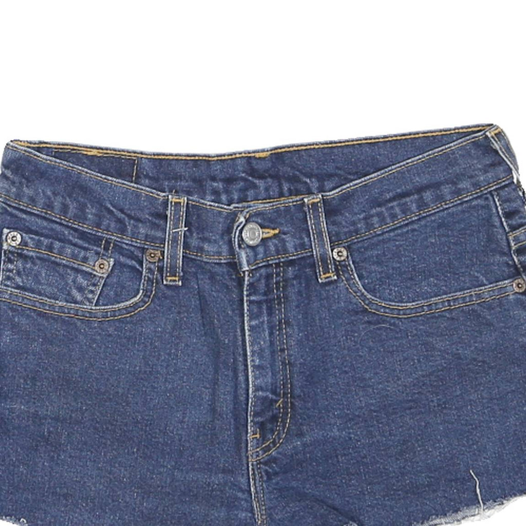 LEVI'S Womens Denim Blue Shorts S W30 Floral Patch Detail Cut-Off Summer