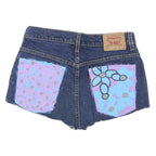 LEVI'S Womens Denim Blue Shorts S W30 Floral Patch Detail Cut-Off Summer