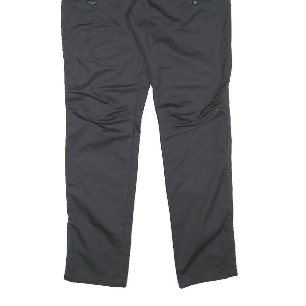 Mens Slim Black Polyester Blend Zip Closure Trousers W34 L33 Casual Everyday