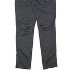 Mens Slim Black Polyester Blend Zip Closure Trousers W34 L33 Casual Everyday