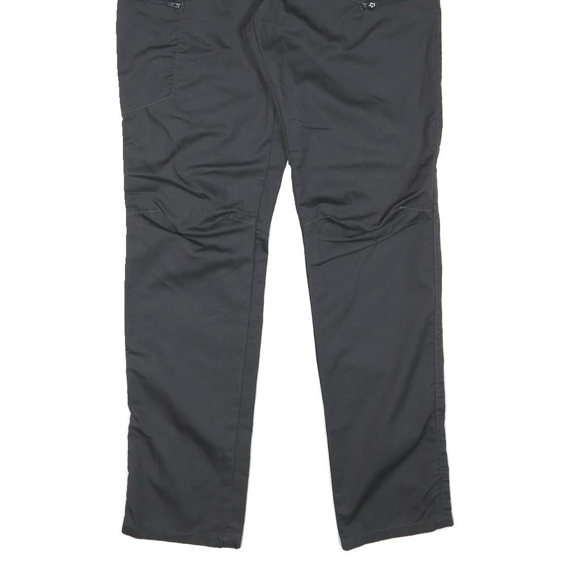 Mens Slim Black Polyester Blend Zip Closure Trousers W34 L33 Casual Everyday