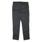 Mens Slim Black Polyester Blend Zip Closure Trousers W34 L33 Casual Everyday