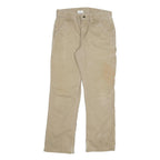 CARHARTT Mens Cotton Blend Beige Regular Fit Straight Leg Trousers W32 L30