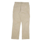 CARHARTT Mens Cotton Blend Beige Regular Fit Straight Leg Trousers W32 L30