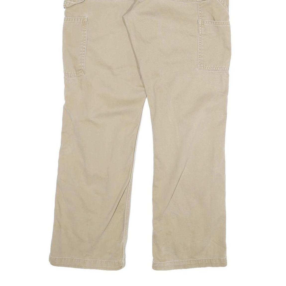 CARHARTT Mens Cotton Blend Beige Regular Fit Straight Leg Trousers W32 L30
