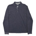 PIERRE CARDIN Mens Blue Long Sleeve Printed Polo Shirt M Cotton Blend