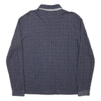 PIERRE CARDIN Mens Blue Long Sleeve Printed Polo Shirt M Cotton Blend