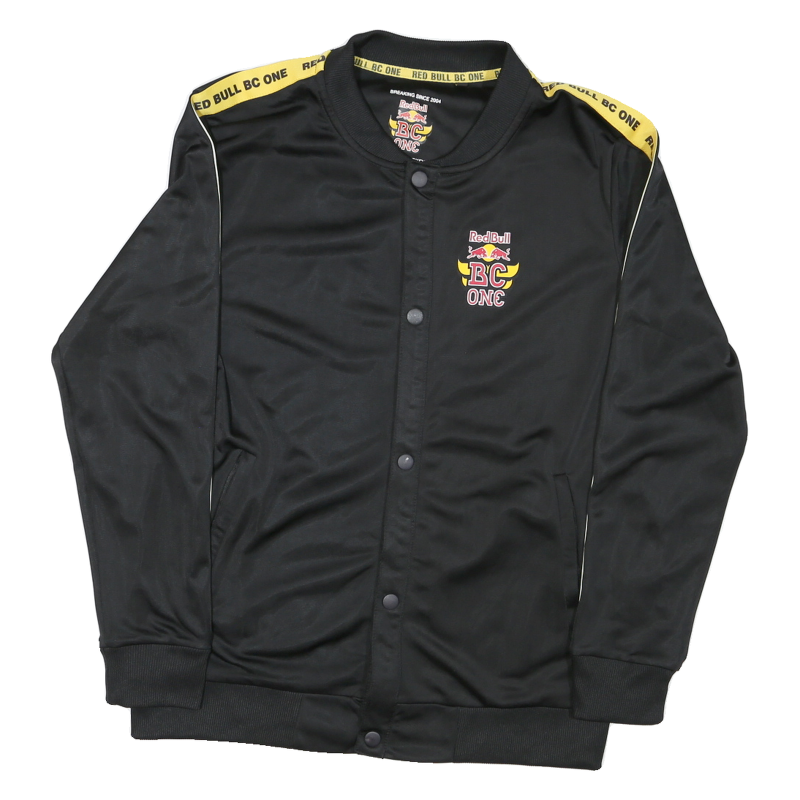Mens Black Red Bull BC One Track Jacket L Polyester Blend Button Logo