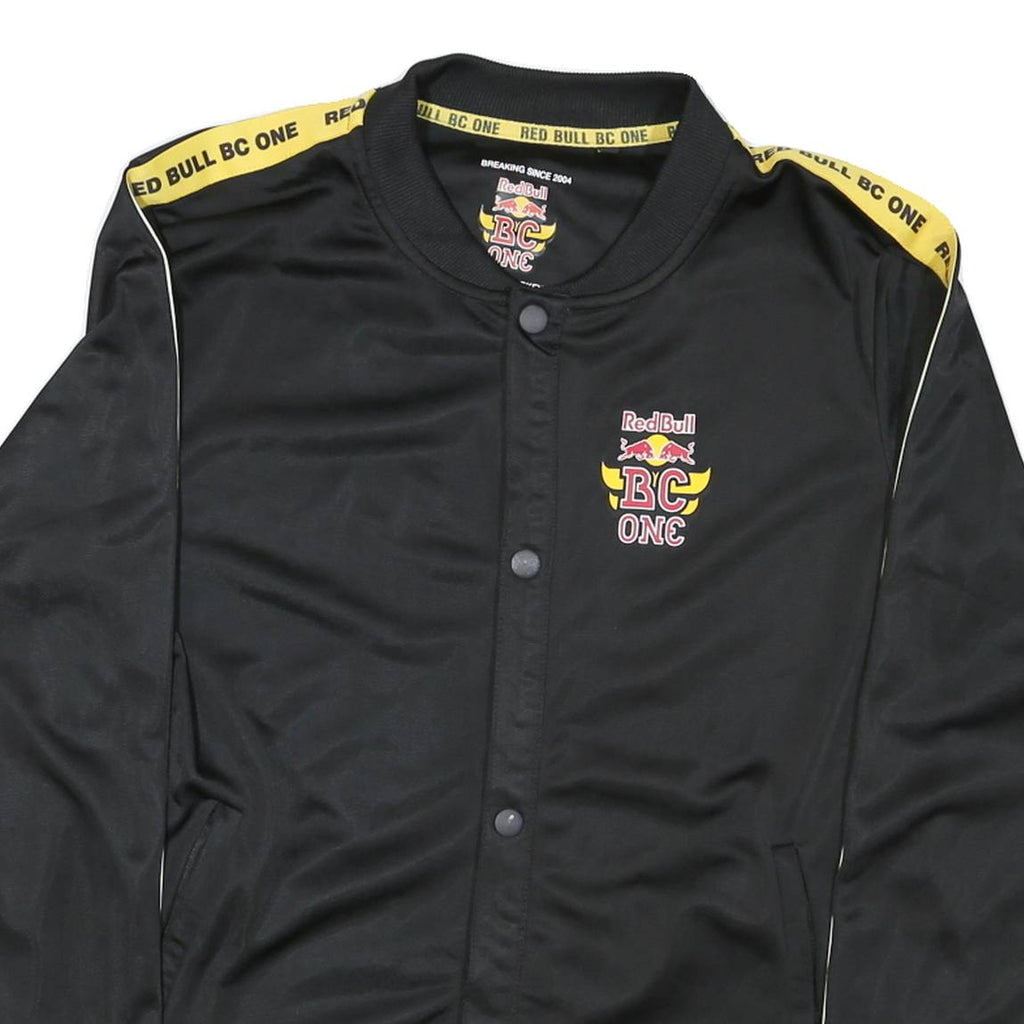 Mens Black Red Bull BC One Track Jacket L Polyester Blend Button Logo