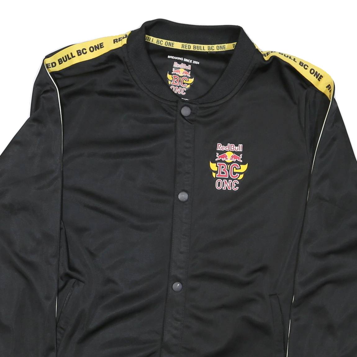 Mens Black Red Bull BC One Track Jacket L Polyester Blend Button Logo