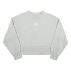 PUMA Womens Grey Cotton Blend Crew Neck XS Sweatshirt Casual Pullover