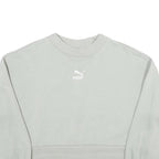 PUMA Womens Grey Cotton Blend Crew Neck XS Sweatshirt Casual Pullover