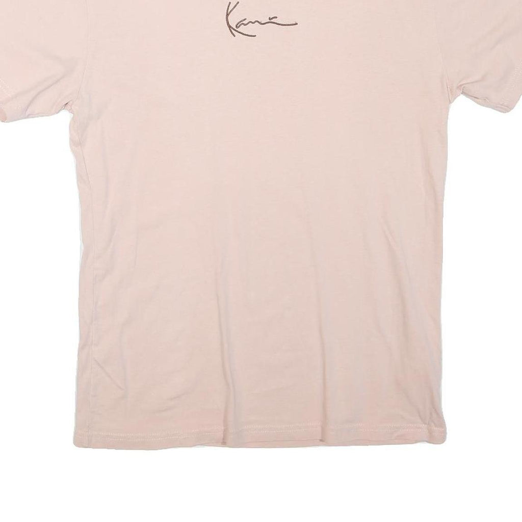 KARL KANI Mens Pink Signature Graphic T-Shirt XXS Short Sleeve Crew Neck