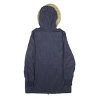 LEVI'S Womens Navy Blue Outdoor Jacket M Cotton Blend Zip Hooded Casual Winter