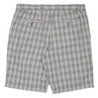 TOMMY HILFIGER Mens Grey Checked Casual Shorts M W34 Cotton Blend Comfortable