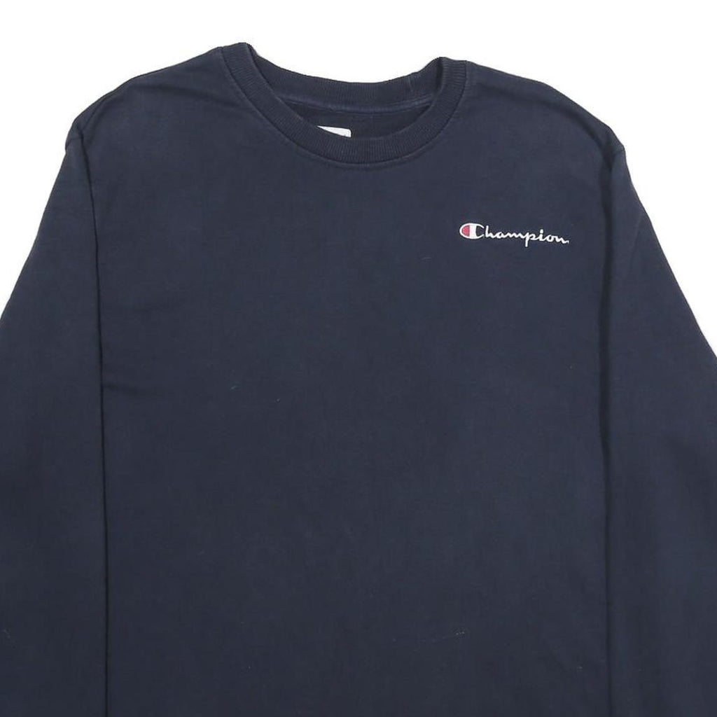 CHAMPION Mens Navy Blue Sweatshirt XL Cotton Blend Crew Neck Casual Pullover