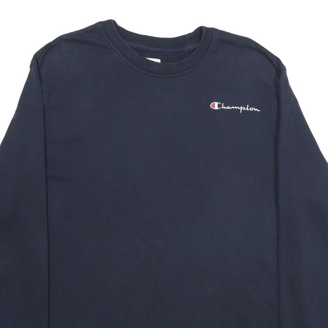 CHAMPION Mens Navy Blue Sweatshirt XL Cotton Blend Crew Neck Casual Pullover