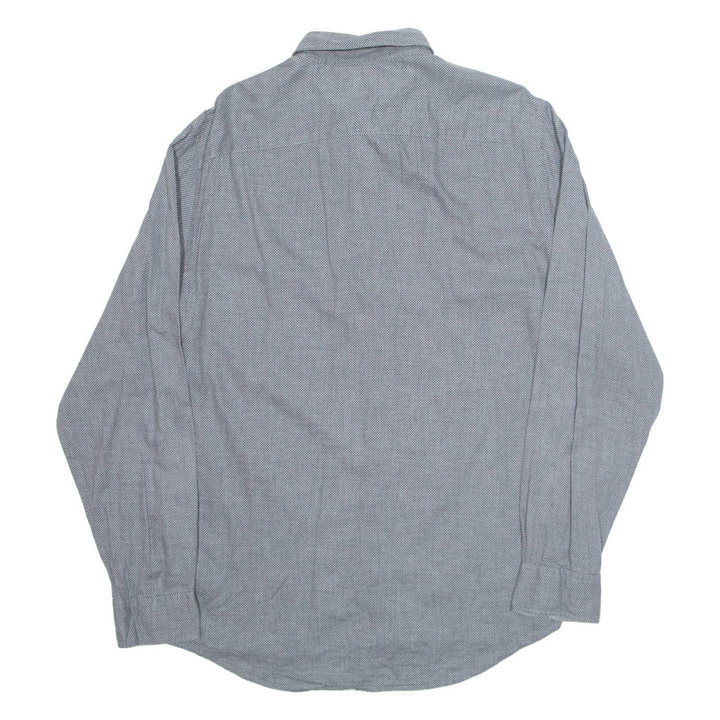 TOMMY HILFIGER Mens Shirt Grey Spotted Long Sleeve L