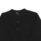 ASOS Womens Black Plain Button Up Jumper Crew Neck Basic Knit M Casual Layer
