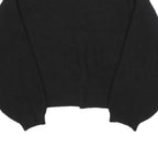 ASOS Womens Black Plain Button Up Jumper Crew Neck Basic Knit M Casual Layer