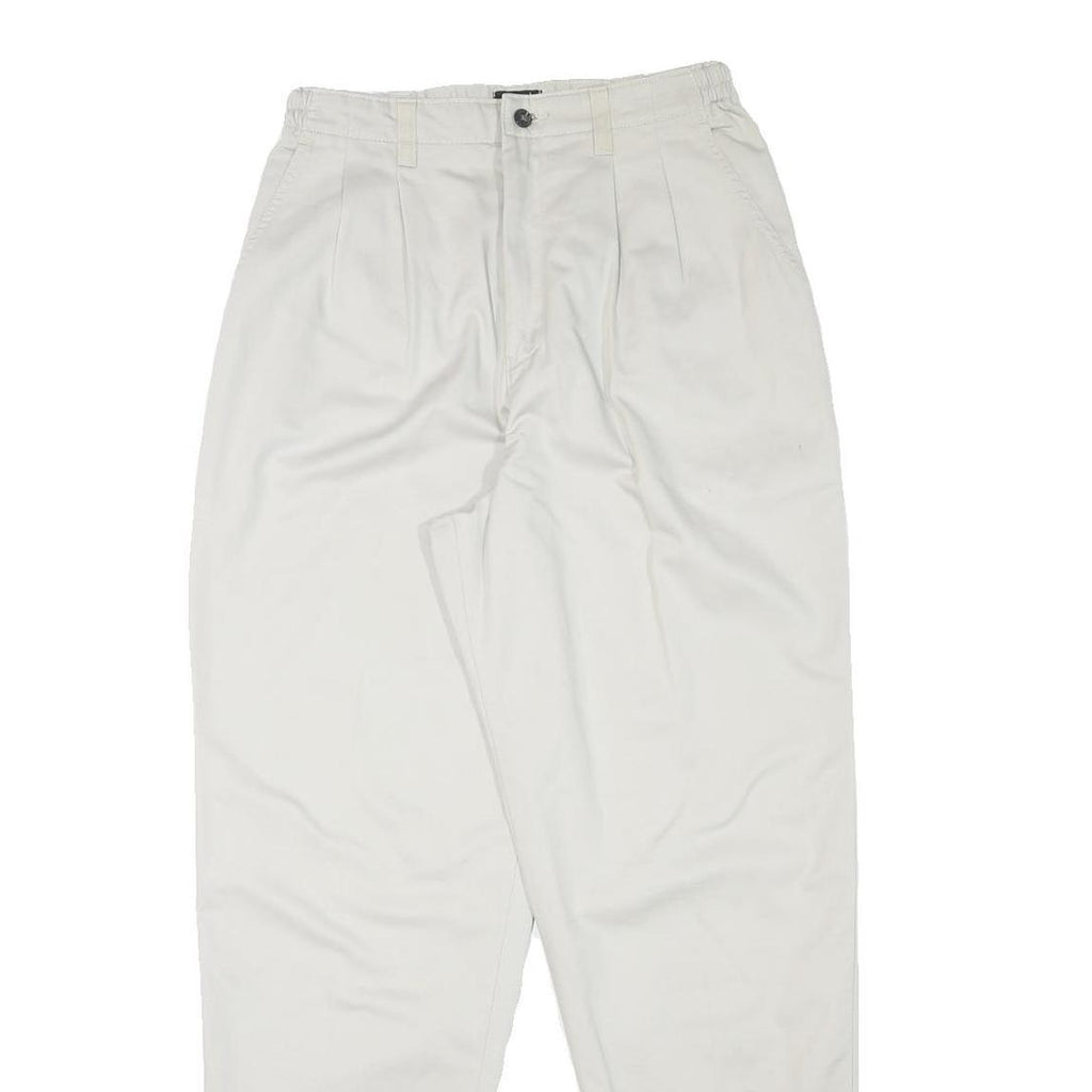 LEE Mens Relaxed White Cotton Blend Trousers W27 L30 Casual Zip Closure