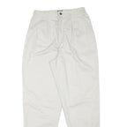 LEE Mens Relaxed White Cotton Blend Trousers W27 L30 Casual Zip Closure
