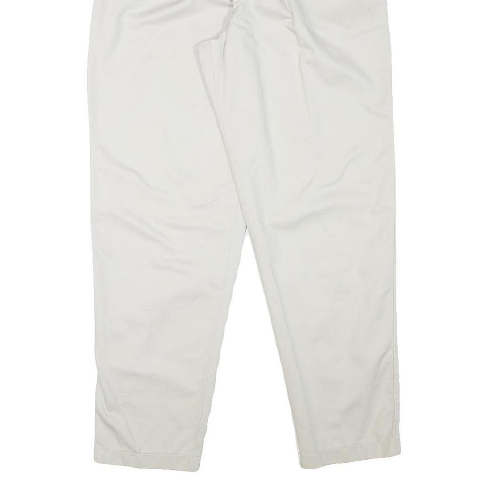 LEE Mens Relaxed White Cotton Blend Trousers W27 L30 Casual Zip Closure