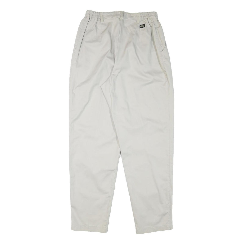 LEE Mens Relaxed White Cotton Blend Trousers W27 L30 Casual Zip Closure