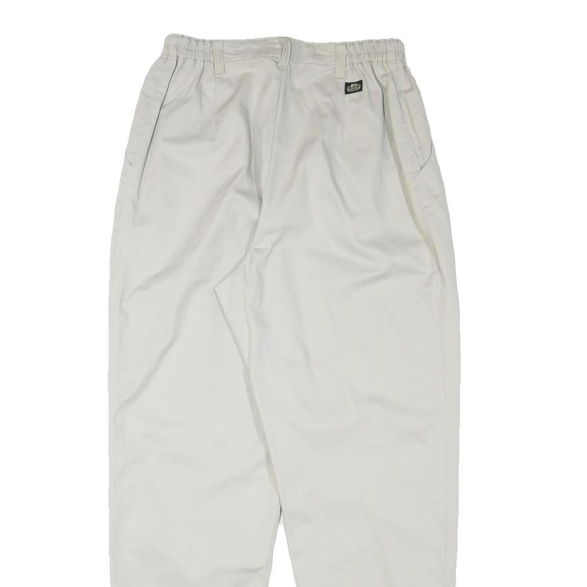 LEE Mens Relaxed White Cotton Blend Trousers W27 L30 Casual Zip Closure