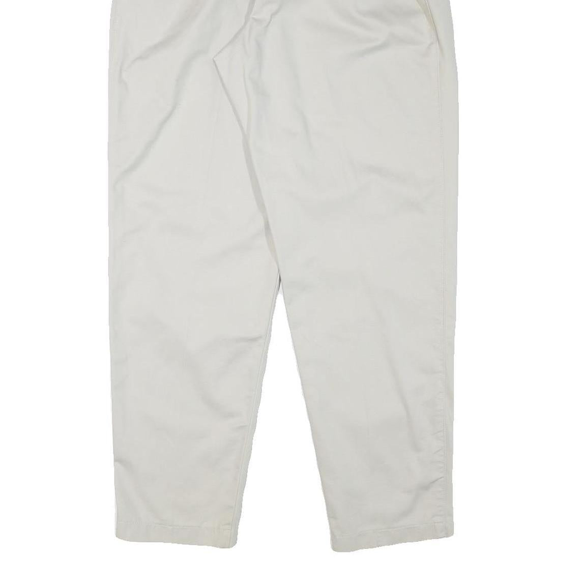 LEE Mens Relaxed White Cotton Blend Trousers W27 L30 Casual Zip Closure