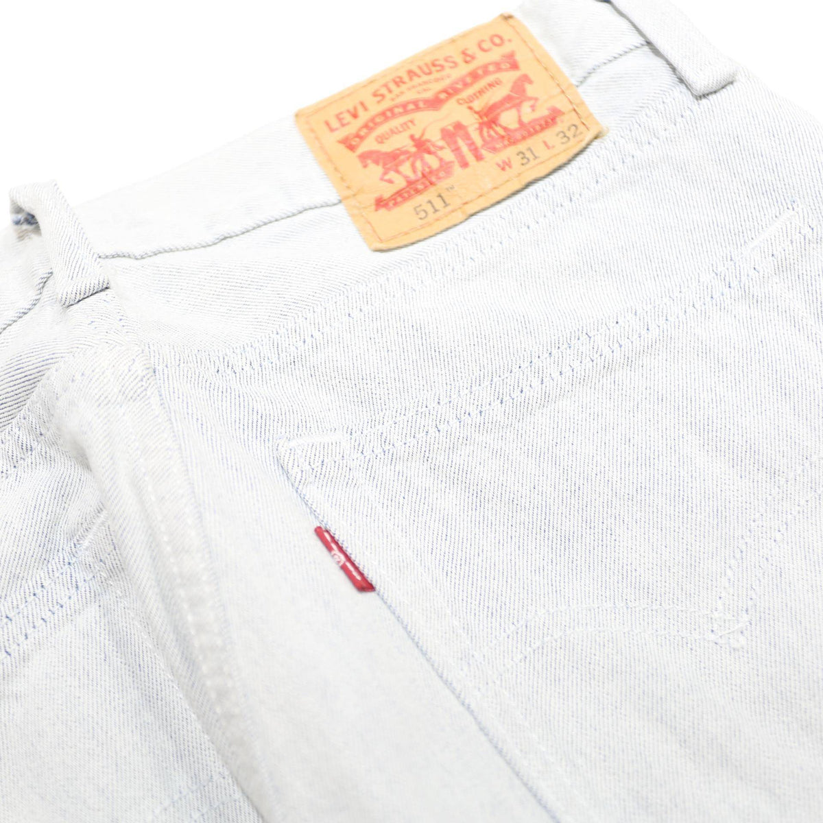 LEVI'S 511 Slim Mens Jeans White Slim Skinny Denim W31 L32 Zip
