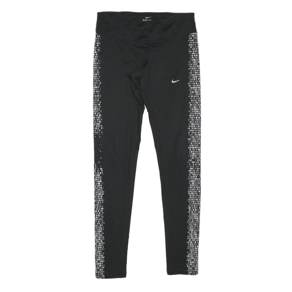 NIKE Womens Joggers Black & White XS W26 L27 Slim Tapered Printed Side Panels