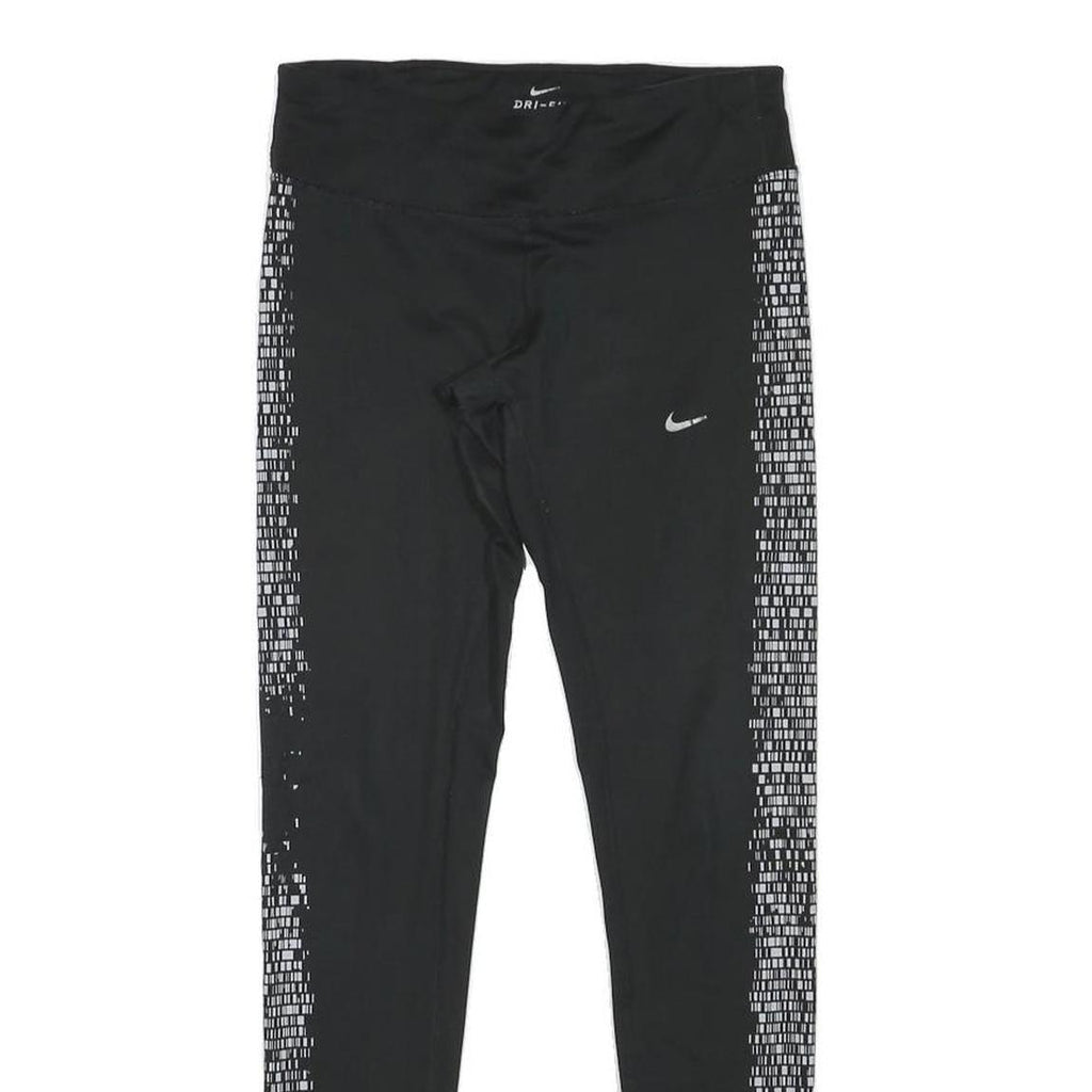 NIKE Womens Joggers Black & White XS W26 L27 Slim Tapered Printed Side Panels