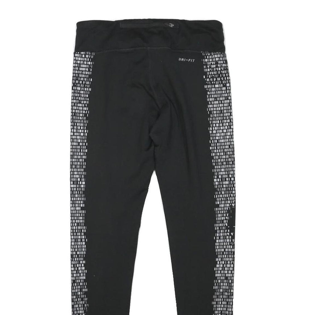 NIKE Womens Joggers Black & White XS W26 L27 Slim Tapered Printed Side Panels