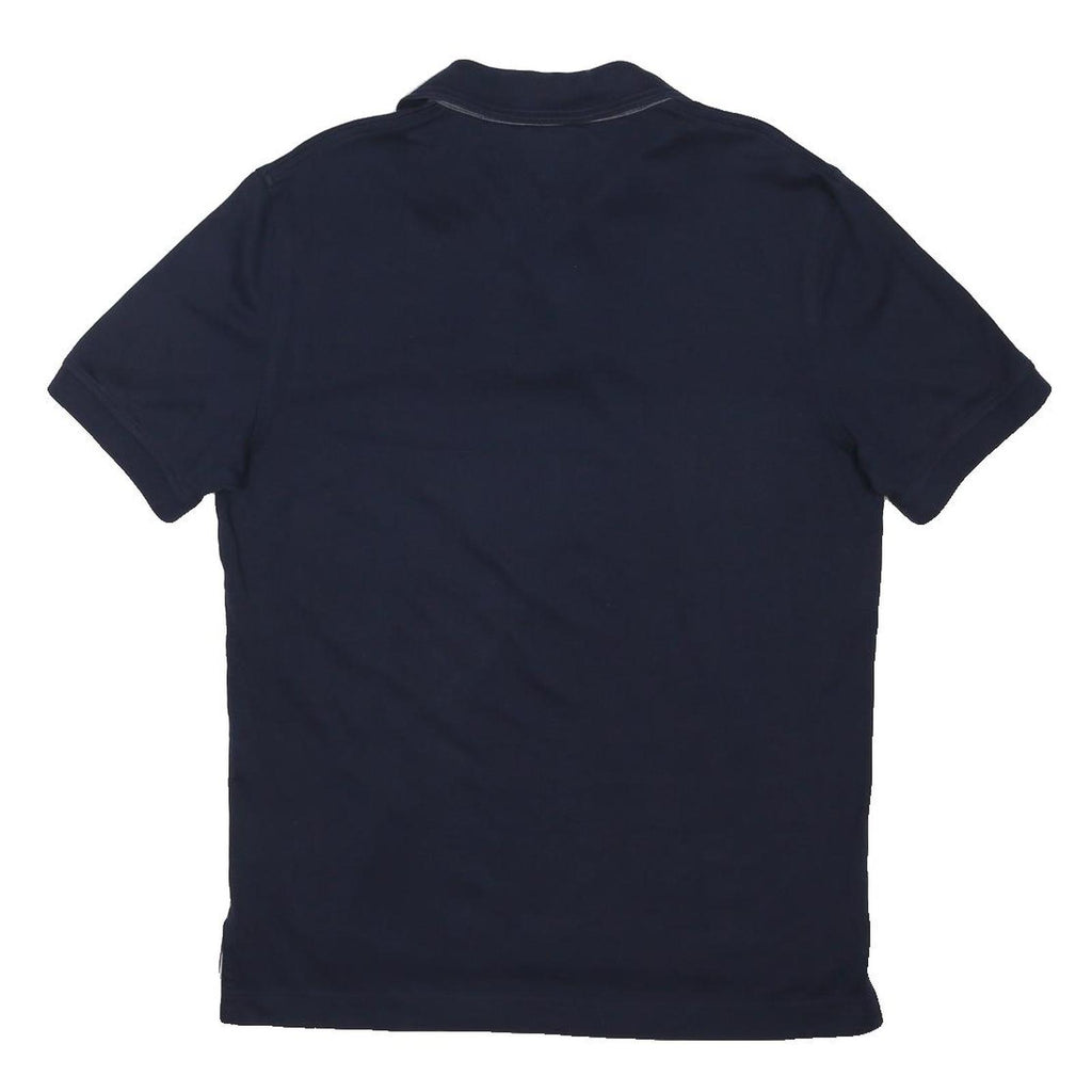 TOMMY HILFIGER Mens Navy Blue Short Sleeve Plain Polo Shirt M Cotton Blend