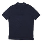 TOMMY HILFIGER Mens Navy Blue Short Sleeve Plain Polo Shirt M Cotton Blend