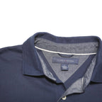 TOMMY HILFIGER Mens Navy Blue Short Sleeve Plain Polo Shirt M Cotton Blend