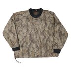 Mens Beige Brown Polyester Blend Pattern Button Jacket 2XL Casual Outerwear