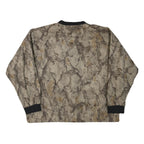 Mens Beige Brown Polyester Blend Pattern Button Jacket 2XL Casual Outerwear